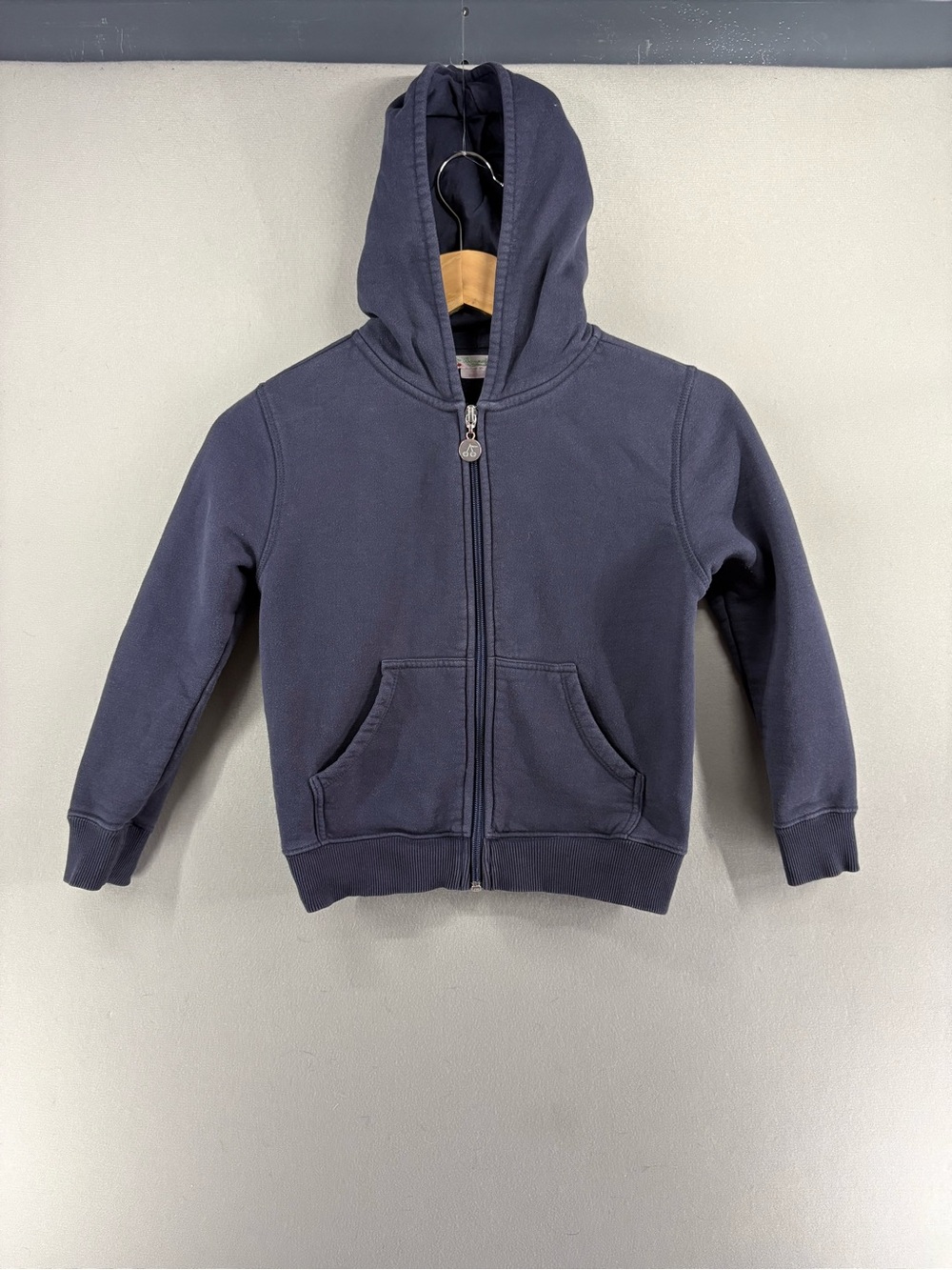 Bonpoint Girls Size 8 Rebel At Heart Embroidered Zip Hoodie Jacket Full Zip Navy